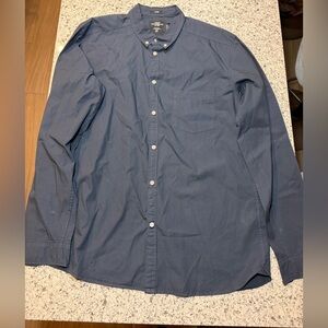 H&M Navy Casual Button-Down Shirt